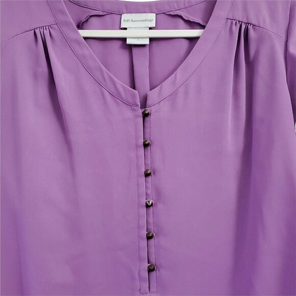 Soft Surroundings Blouse Small Purplw Periwinkle Top Lightweight 25304 - Picture 2 of 8